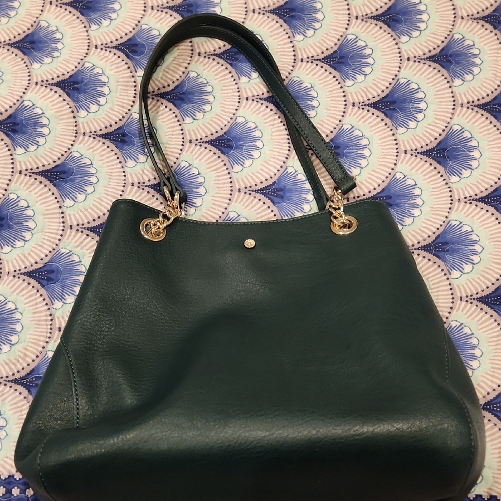 Elegant Green Leather Tote Bag